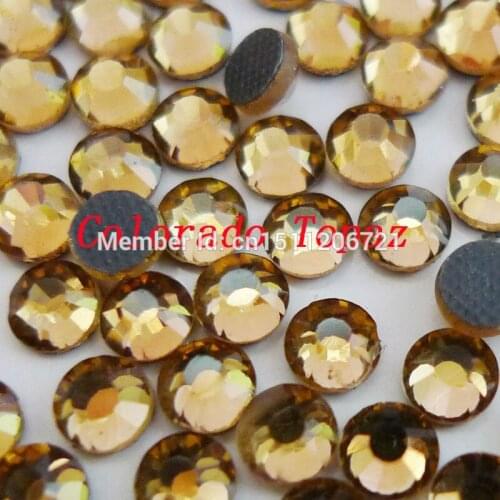 AAAA+Quality Colorado Topaz Crystal DMC HotFix Rhinestones SS6-SS30 Iron On Flatback Hot Fix Rhinestone For Nail Arts Clothing