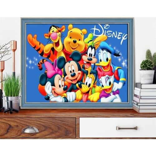 Disney 5D DIY Diamond Painting Cartoon Animal Embroidery Cross Stitch Kits Full Square Round Diamond Mosaic Art Room Decoration