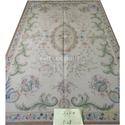 Free Shipping 5'X8' French Woolen Aubusson rug handmade 100% New Zealand wool rugs and carpets