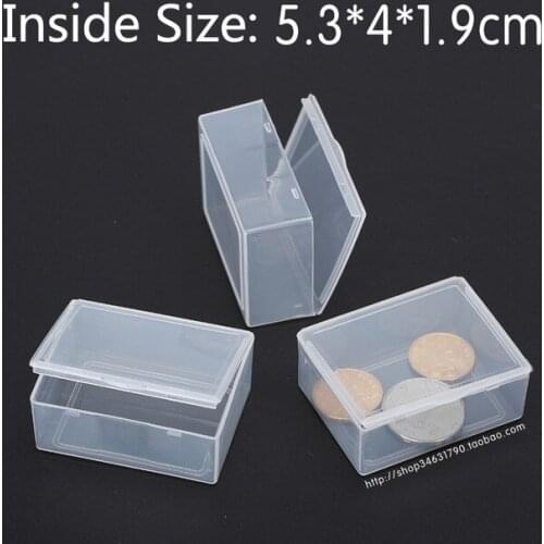 Free Shipping Transparent Plastic Small square Boxes Packaging Storage Box With Lid for jewelry box Accessories Finishing Box