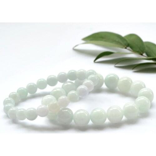 Natural Emerald White beads 8-13mm Bracelet Elastic Bangle Charm Jewellery Fashion Hand-Carved Man Woman Luck Gifts Amulet AAA