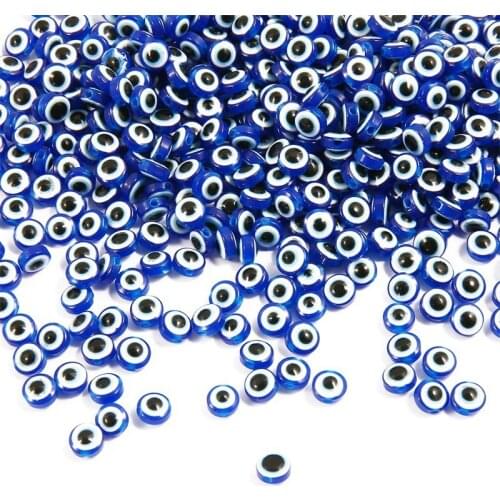 6mm 8mm 10mm Oval Shape Spacer Beads Evil Eye Beads Stripe Resin Spacer Beads For Jewelry Making Bracelet Necklace Charms