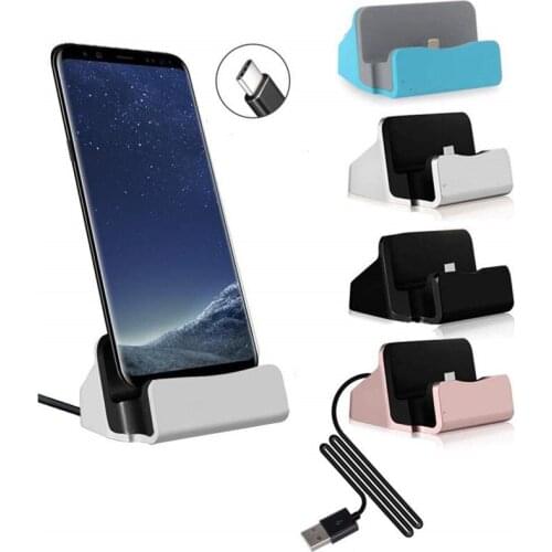 USB Type C Docking Station Desktop USB-C Dock Stand Phone Charger Charging For Samsung Galaxy S9 S10 Xiaomi Redmi Note 8 Cable