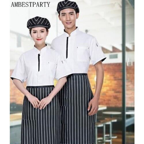 Hot 2017 Hotel Chef Uniform Double Chef Jacket Restaurant Waiter Kitchen Uniform Cooking Clothes Lovers clothing AMBESTPARTY