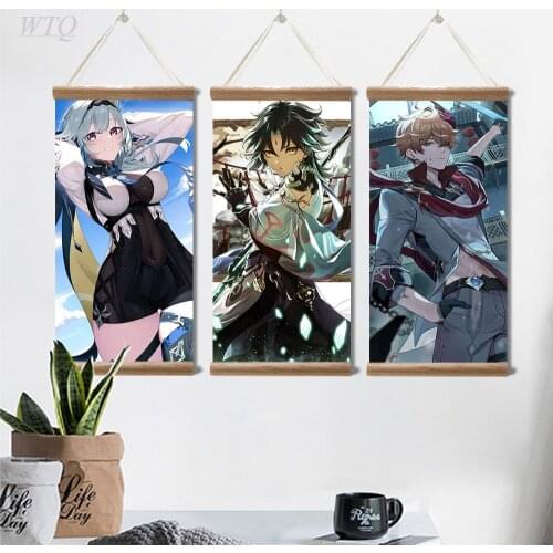 Game Poster Genshin Impact Poster Retro Poster Gan Yu/Keli/Dadalia Wall Decor Poster Canvas Painting Wall Art Picture Home Decor