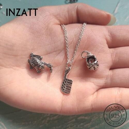 INZATT Real 925 Sterling Thai Silver Animal Zircon Charms For Women Wholesale Handmade Of DIY Punk Accessories