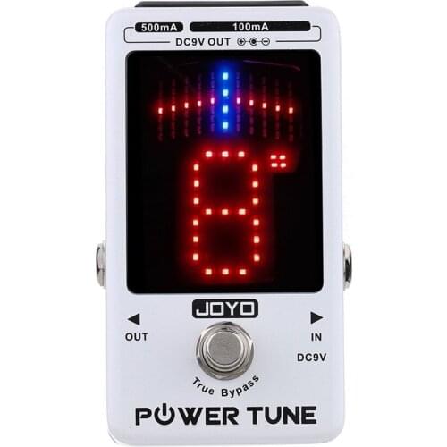 JOYO JF-18R Power Tune Tuner Pedal 2 in 1 Guitar Power Supply and Tuner True Bypass Musical Instrument Parts Guitar Pedal Tuner