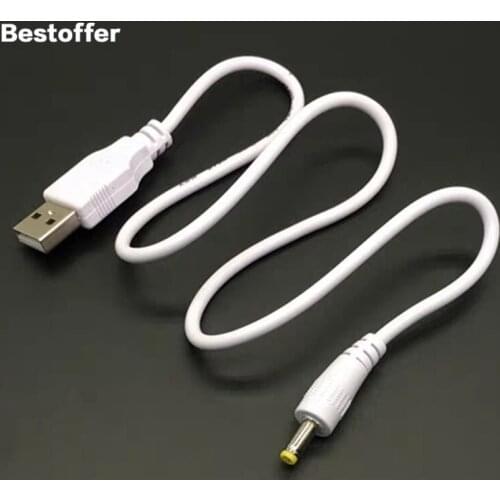 0.5 Meters USB 2.0 Type A Male to DC 4.0*1.7 Male Copper Core Extension Adapters White Cable