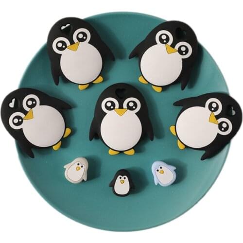 Lets make 1PC Silicone Pineapple Teethers Cartoon Animals Penguin Teething Food Grade Silicone Teether BPA Free For Baby Toys