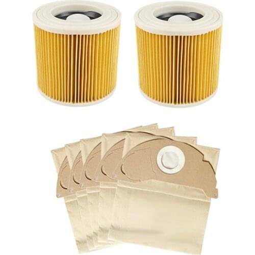 Hepa Filters Dust Bags for Karcher WD2250 A2004 A2054 MV2 WD2 Vacuum Cleaner Bags Replacement Spare Parts Accessories
