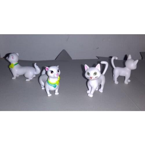 Mini pvc figure toy wihte cat and fox ,4ps/set(2 fox 2 cat )