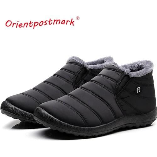 Men Winter Boots Unisex Couples New Snow Boots Ankle Boots Solid Color Plush Inside Anti Skid Bottom Warm Waterproof Ski Shoes