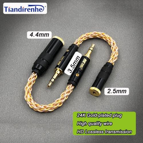 Soft Single crystal copper audio conversion cable 3.5 to 2.5mm/4.4mm balanced cable HD lossless Sound audio conversion cable