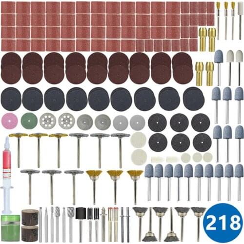 Abrasive Tools Accessories Set 218pcs Sanding Polishing Grinding Cutting Rotary Tool Accessory for Dremel Bit Set