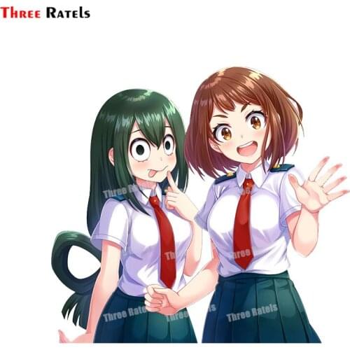 Three Ratels A34 Uraraka Ochako And Asui Tsuyu Boku No Hero Academia For School Toy Sticker Scratch Proof Car Decorative Decal