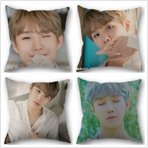 Custom KPOP CIX Kim Seung Hun Cotton Linen Square Zippered Pillow Cover For Office Family Customize Your Picture 45*45cm
