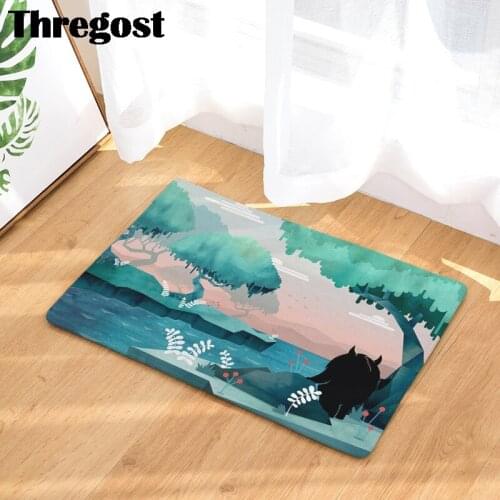 Microfiber Anti-Slip Door Mats Indoor Cartoon Printed Welcome Mat for Front Door Rugs for Kitchen Doormat for Home Living Room