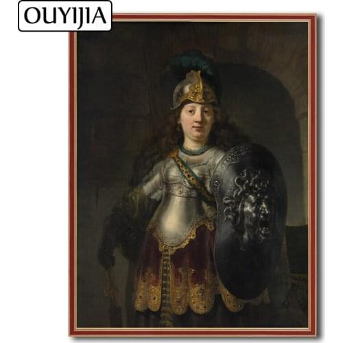 OUYIJIA Rembrandt Portrait Bellona 5D DIY Oil Decorative Diamond Painting Embroidery Mosaic Picture Of Rhinestone DecorationGift