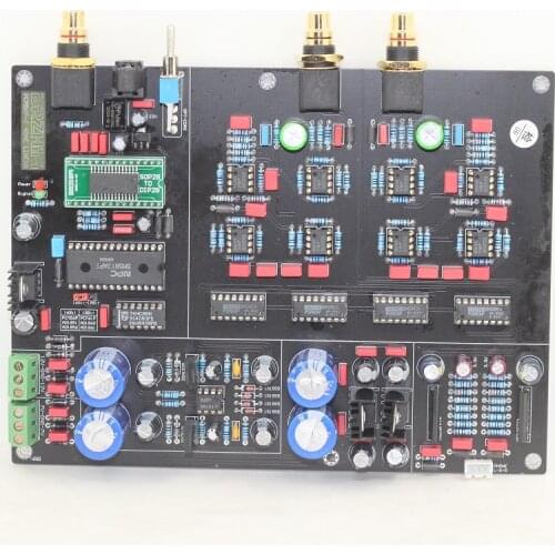 PCM56 DAC Dual Parallel Classic Decoder Board Finished Board Fiber Coaxial Input 15V 9V 16BIT 48K T0594