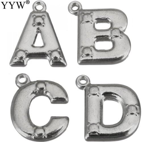 Stainless Steel Initial Name Charms Vnistar DIY Alphabet Pendant Charms 26 Letter Jewelry Making Charms Wholesale