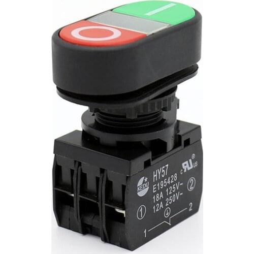 HY57 Industrial Electrical Pushbutton Push Button Switches with Power Off Function, 250V/12A, 125V/18A