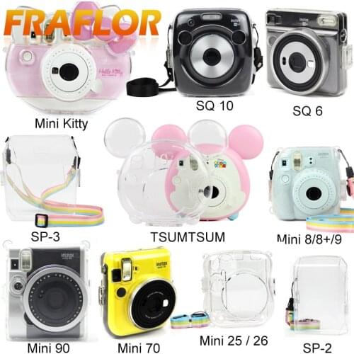 Crystal Case PVC Transparent Case Cover Set For Fuji Fujifilm Instax SQ 6/10 Mini 7/8/9/Kitty/70/90 Mini Wide 300 TSUMTSUM SP-2
