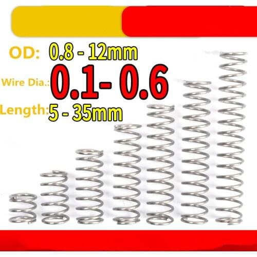 Stainless steel Compressed spring Micro Compression Restoration Reset 0.1 0.2 0.3 0.4 0.5 0.6 0.7 0.8mm Wire Diameter Y Type