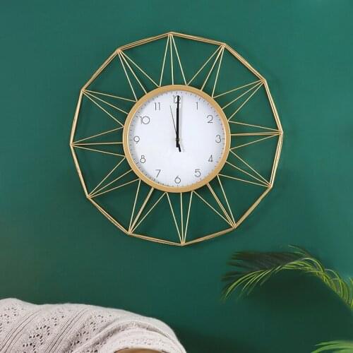 Nordic Luxury Golden Wall Clock Fashion Simple Digital Wall Clock Roman Creative Silent Relogio Parede Home Decorations OO50WC