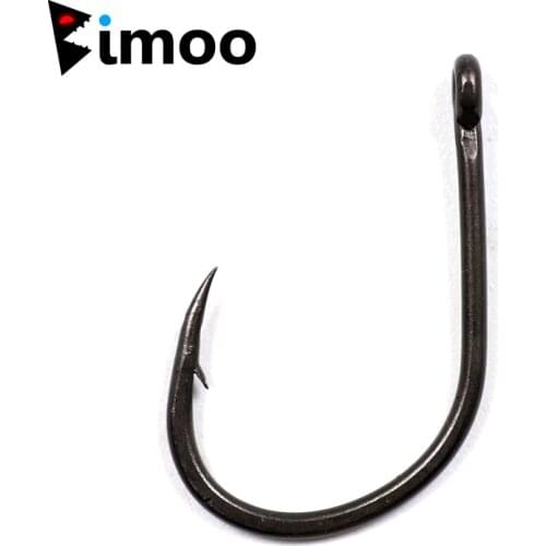 Bimoo 20pcs Coating Wide Cap Carp Hooks Beaked Point Carp Fishing Hook High Carbon Steel Strong Fish Hooks Matt Black