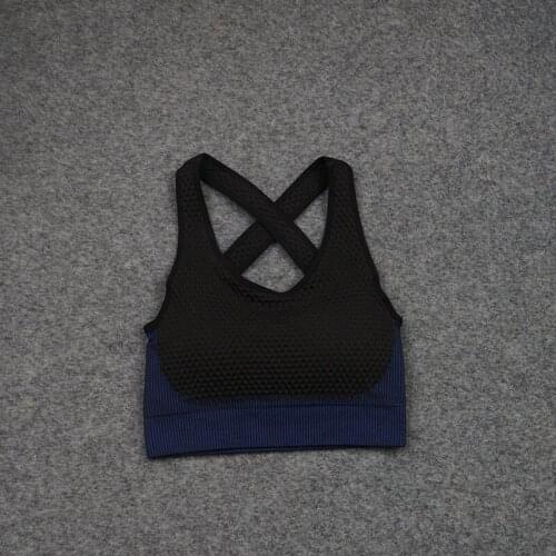 S-XL 2021 New Ombre Seamless Sports Bra For Fitness Yoga Racerback Sport Bra Top With Removable Pad Push Up Gym Bra Active Wear