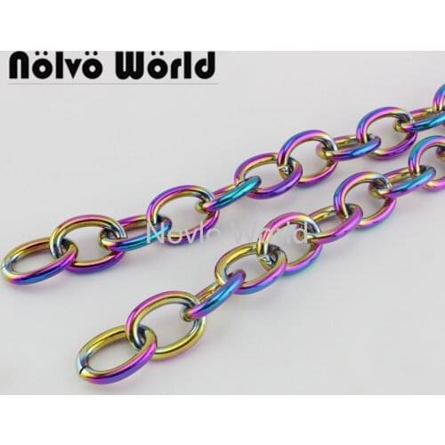 0.5-10 meters 28X37mm LARGE Rainbow Aluminous Light Weight Handbag Purse Chain,Lady New Bag Shoulder Strap Chains