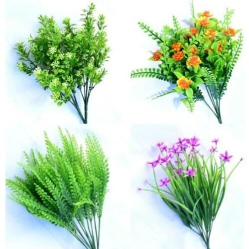 High quality 1pc Home Decor High Simulation Green leaf grass Plant orchid Grass Wedding Home Decoration Artificial Plant Flower