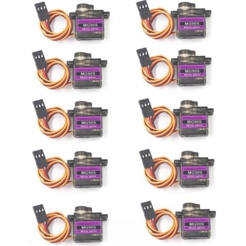 2/5/10/20/100 pcs/lot MG90S gear Digital 9g Servo SG90 For Rc Helicopter Plane Boat Car MG90 9G Trex 450 RC Robot Helicopter