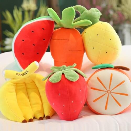 20cm Mini Fruit Dolls Vegetable Plush Toy Apple Banana Strawberry Pepper Orange Watermelon Carrot Pineapple Cherry Simulation