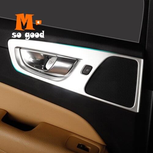 2018 2019 For Volvo XC60 Car Interior Door Protector Handle Bowl Decoration Frame Cover Trim ABS Matte Auto Accessories Styling