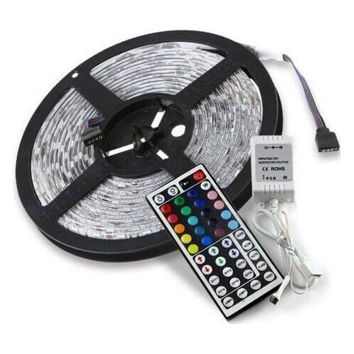5M non Waterproof 5050 SMD RGB 300 LED Bulbs Multi-Color LED Strip ribbon light + 44 Keys IR remote controller