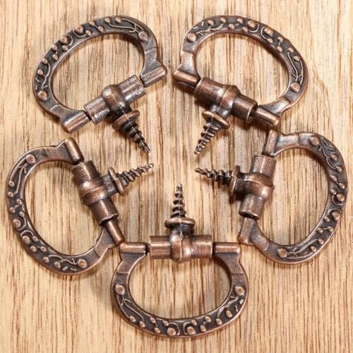 5pcs Pul Handles 27*24mm Antique Knob Furniture Cabinet Knobs Self-Tapping Screw Handle Furniture Fittings