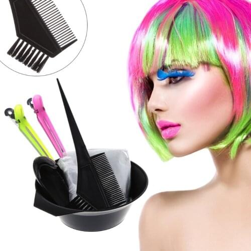 7pc DIY Dye Coloring Tools Hair Dyeing Kit Color Mixing Bowl Hairdressing Brush