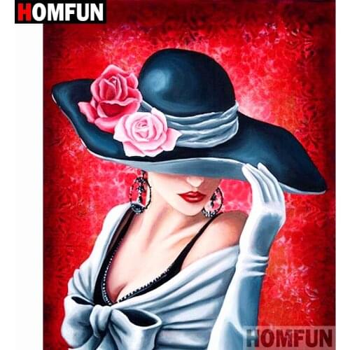 HOMFUN 5D DIY Diamond Painting Full Square/Round Drill "Flower woman" 3D Embroidery Cross Stitch gift Home Decor A02679