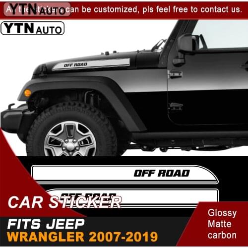 Car Stickers Fit For Jeep Wrangler Rubiconahara 2007-2019 Side Hood Side Body Stripe Off Road Graphic Vinyl Car Decals Custom