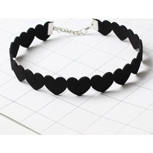 Velvet Gothic Adjustable Tattoo Simple Heart Collar Choker Necklace