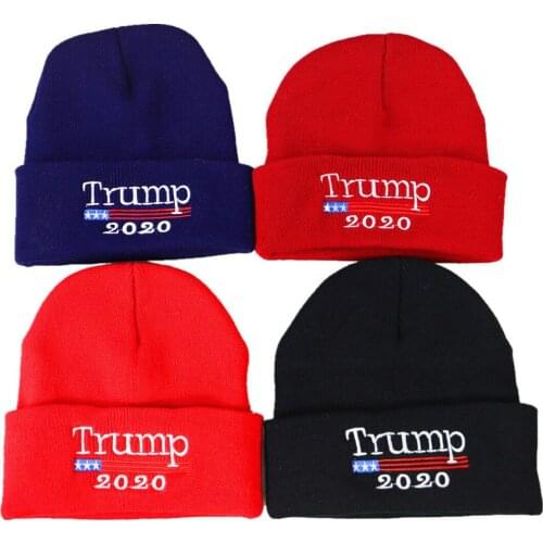 Brand New Unisex Donald Trump 2020 Beanie Hat Make America Great Again Knit Beanies Winter Warm Ski Cap Men Hat Dropshipping