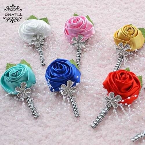 2019 Wedding Prom Corsage Artificial Flower brooch Wedding boutonniere Groom Bridesmaid Groomsmen Flowers Boutonniere