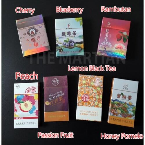 Cherry rambutan Blueberry Apple beads Lemon Black Tea Cigarette Tea Herbal Cigarettes No Nicotine Tobacco free Smoking cessation