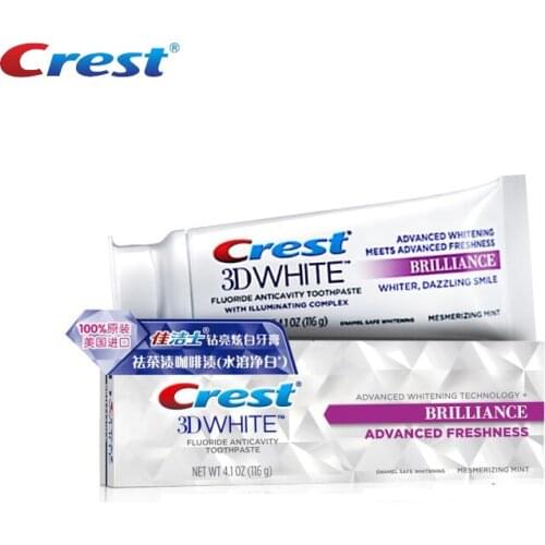 Crest 3D White Water Soluble toothpaste Mousse Whitening Toothpaste White Brilliance Toothpaste Activated Teeth Whitening116g