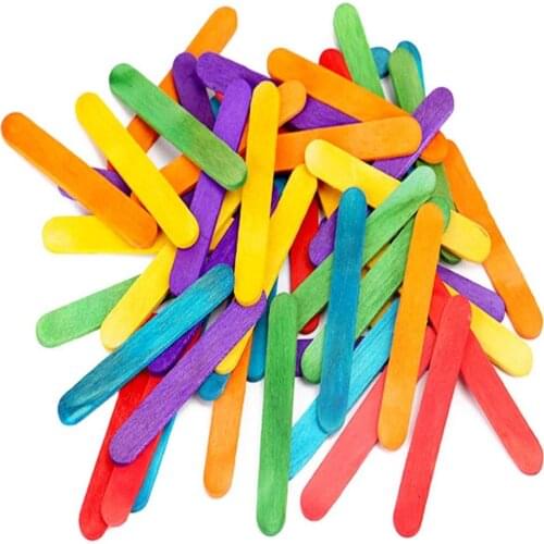 50pcs/lot Wooden Ice Cream Sticks Ice Cream Holder Handmade Popsicle Sticks for Party Event Popsicle Stick