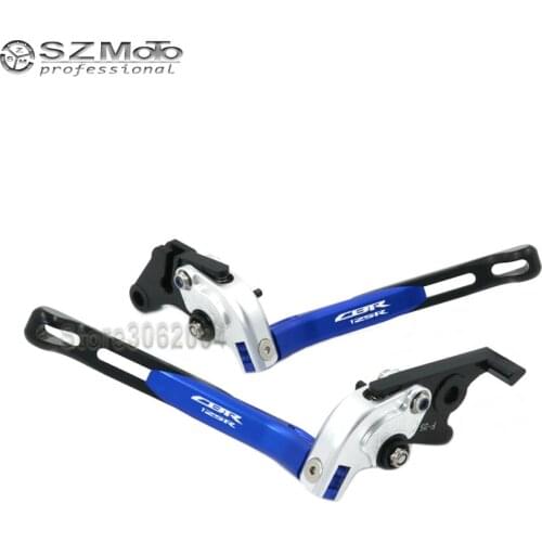 For HONDA CBR125R CBR 125R 2004-2015 2014 Aluminum Motorcycle Folding Extendable Adjustable Brakes Clutch Levers With LOGO CNC