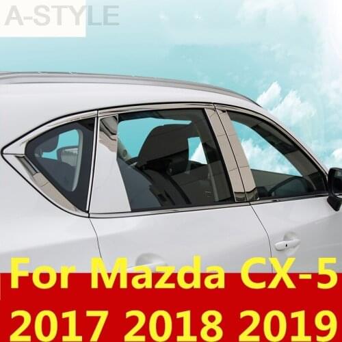 For Mazda CX-5 CX5 CX 5 2017 -2019 Quality Stainless Steel Strips Car Window Trim Decoration Accessories car window frame trim