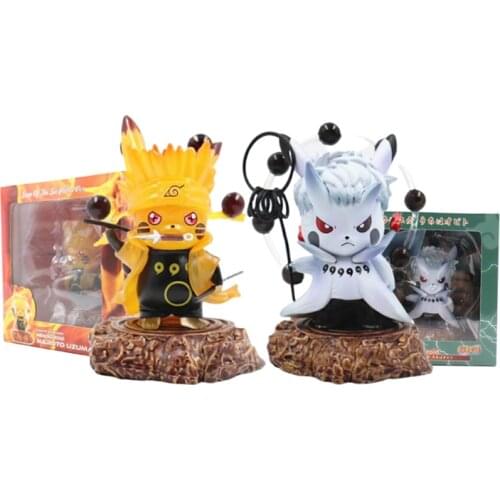 Pokemon Pikachu Naruto Uchiha Obito Anime Figures PVC Pikachu Cosplay Cute Version Toys Action Figma Xmas Gift Doll Juguetes Toy