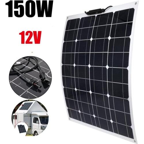 Flexible Solar Panel 150W Dual USB Output Solar Cells Waterproof 10A/20A/30A/40A/50A/60A Controller for 12V/24V Battery Charger